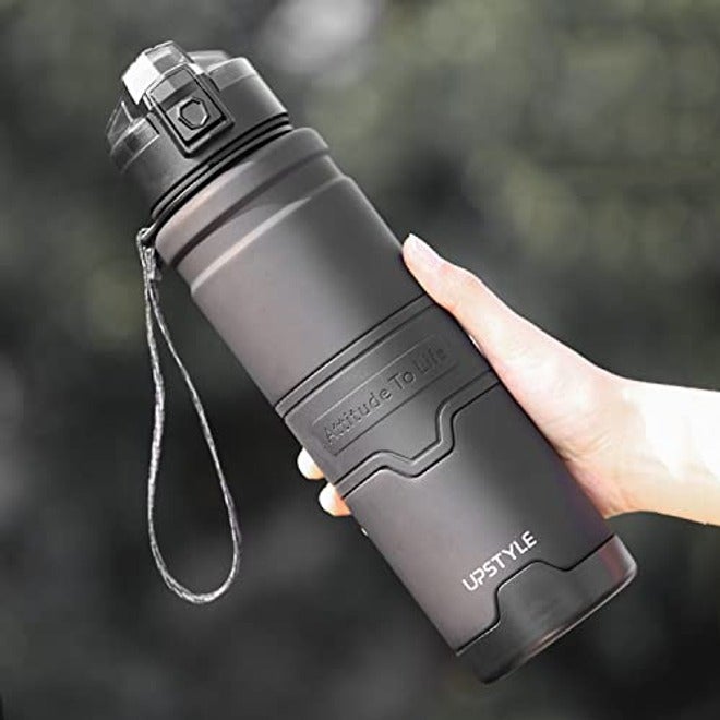 Tycom 1L Leak-Proof Water Bottle, BPA-Free Tritan Gym Bottle with Protein Shaker, Flip Top Lid & Removable Strainer