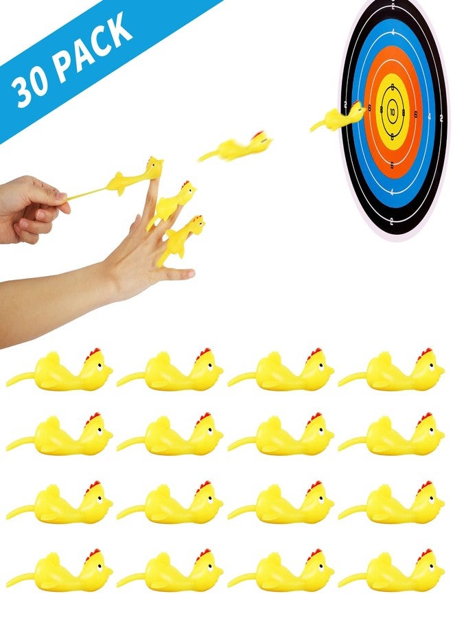 OUMASK 30 Pcs Rubber Chicken Slingshot, Flying Chicken Slingshot Game Finger Slingshot Chicken Toys Chicken Flingers Flinging Chickens for Party, Gag Gifts - Image 3