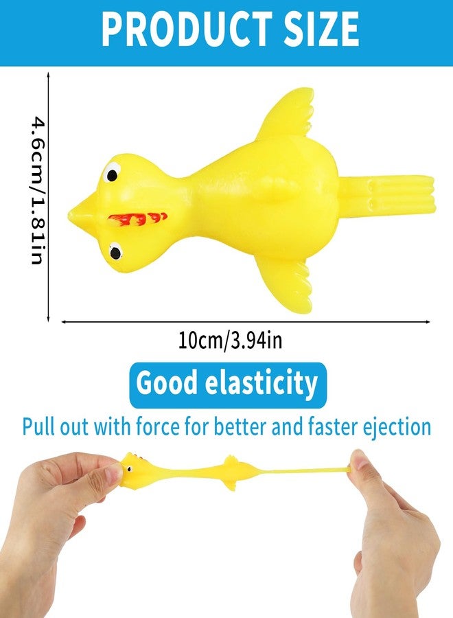 OUMASK 30 Pcs Rubber Chicken Slingshot, Flying Chicken Slingshot Game Finger Slingshot Chicken Toys Chicken Flingers Flinging Chickens for Party, Gag Gifts - Image 2