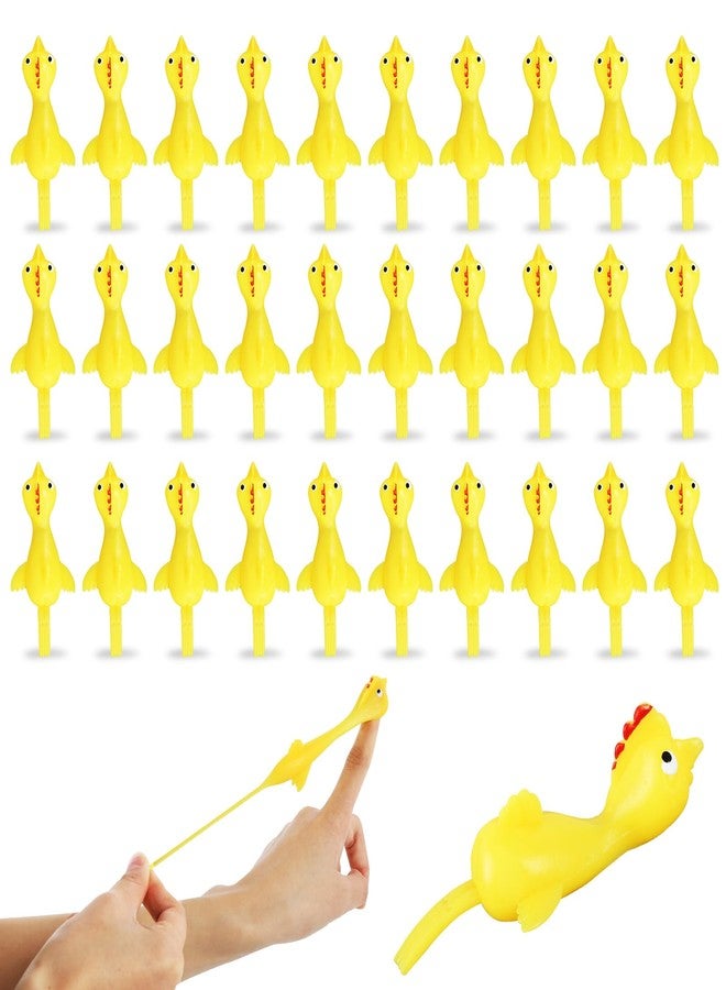 OUMASK 30 Pcs Rubber Chicken Slingshot, Flying Chicken Slingshot Game Finger Slingshot Chicken Toys Chicken Flingers Flinging Chickens for Party, Gag Gifts - Image 1