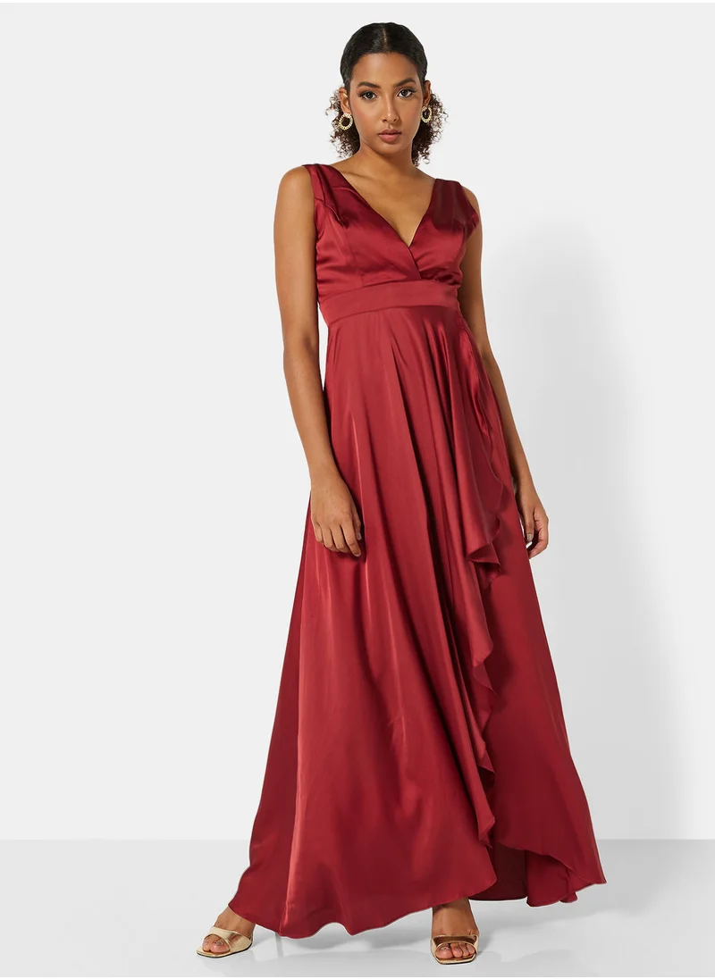 Chi-Chi London Plunge Neck Wrap Dress