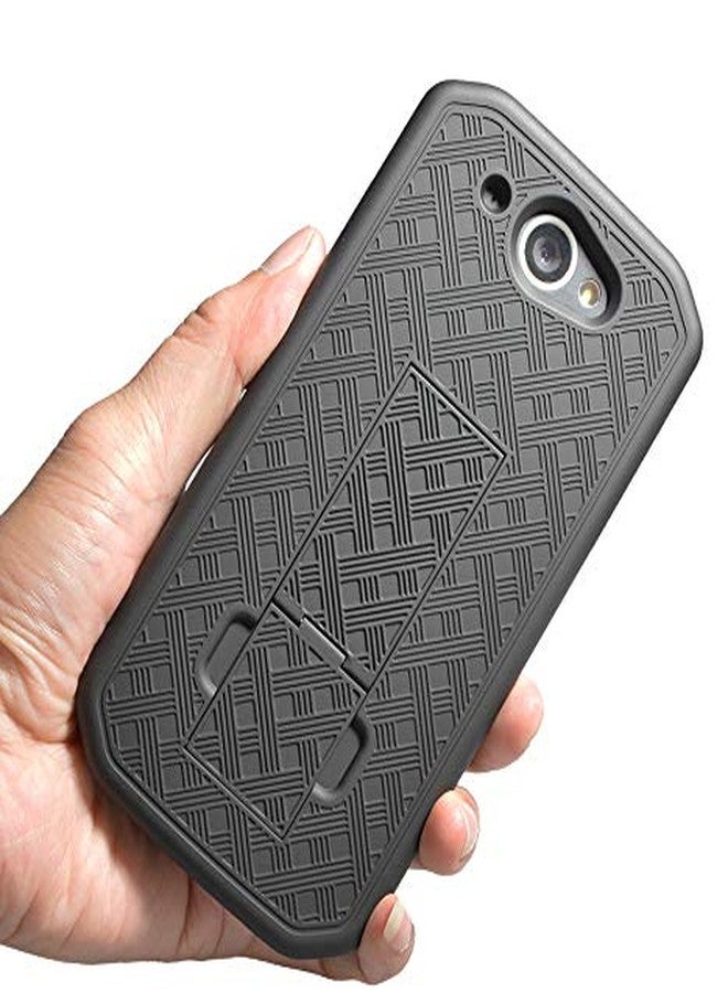 نيكيد سيل فون جراب بمشبك لهاتف CAT S48c، غطاء Nakedcellphone [أسود بنقشة مداس] مع مسند وحامل حزام [دوار/بسقاطة] مدمج لهاتف Caterpillar CAT S48c (Verizon، Sprint، مفتوح الشبكة) - Image 4