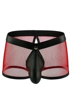 Men's Mesh Boxer Briefs Breathable Underwear Buckled Pouch Trunks Fashion with Pouch Mini Sport Underpants Men's Athletic Supporter Good Gift for Boyfriend or Husband