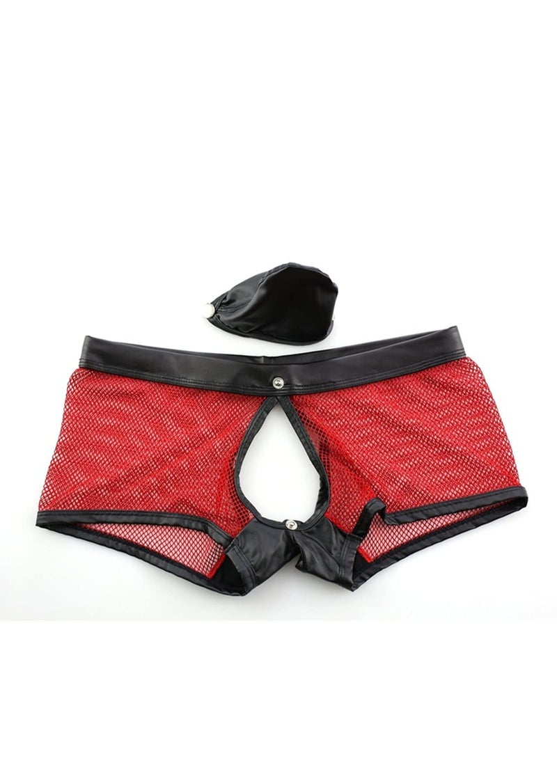 SYOSI - Men's Mesh Boxer Briefs Breathable Underwear Buckled Pouch Trunks Fashion with Pouch Mini Sport Underpants Men's Athletic Supporter Good Gift for Boyfriend or Husband - Image 1