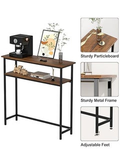 AGD Coffee corner table, made of two layers of wood to place the coffee machine and coffee corner accessories, metal side table, for the office and living room, a table for the corridor and entrance.  - Image 3