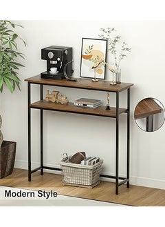 AGD Coffee corner table, made of two layers of wood to place the coffee machine and coffee corner accessories, metal side table, for the office and living room, a table for the corridor and entrance.  - Image 1