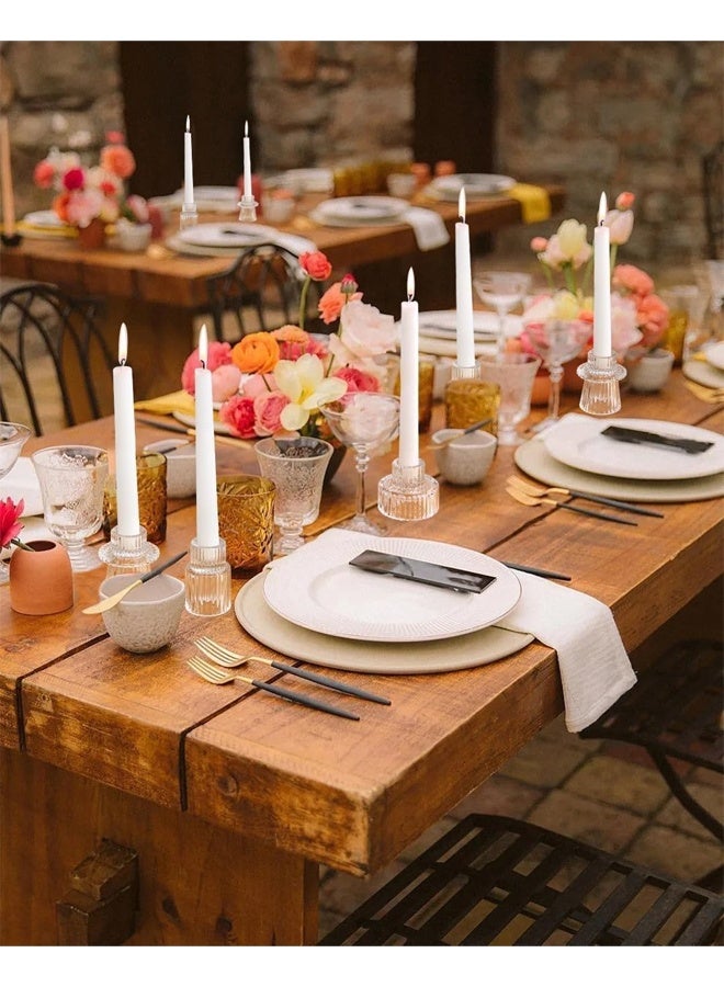 DUNISO 3Pcs Candle Holders，Glass Candle Holders for Taper Candles,Pillar Candles and Tealight Candles,for Table Centerpieces, Wedding Decor and Dinner Party ，Clear - Image 3