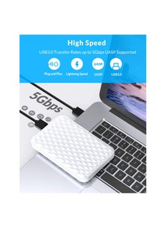 Generic 2.5 Inch Hard Drive Enclosure, SATA to USB 3.0 for 7/9.5mm SSD/HDD Up to 6TB, Tool-Free Design, UASP Support, 5Gbps Transfer Rate, Compatible with Windows/Mac/Linux (White)  - Image 3