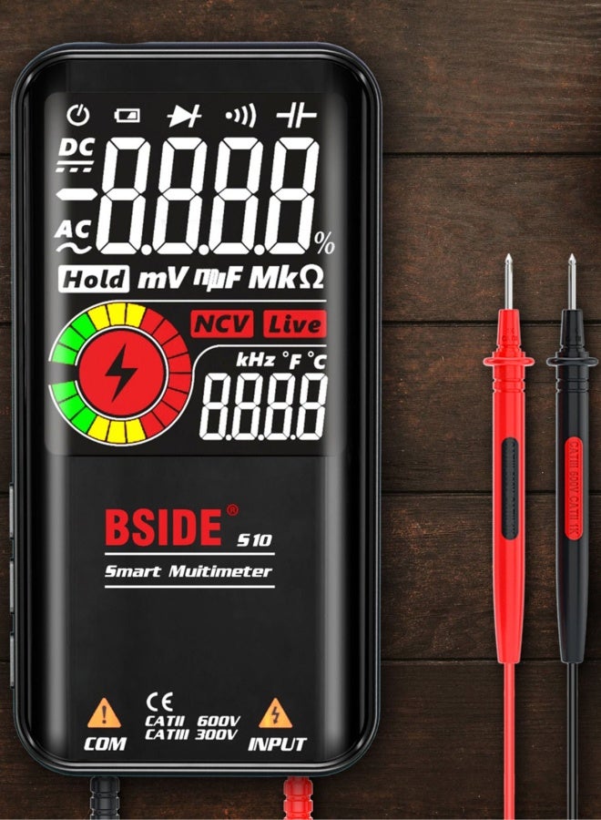 BSIDE S10 Intelligent 9999 Counts Multimeter Digital LCD Display AC/DC Voltmeter Ohmmeter Test Resistance Capacitance Frequency Diode Continuity NCV Live Line with Flash Light Data Hold - Image 5