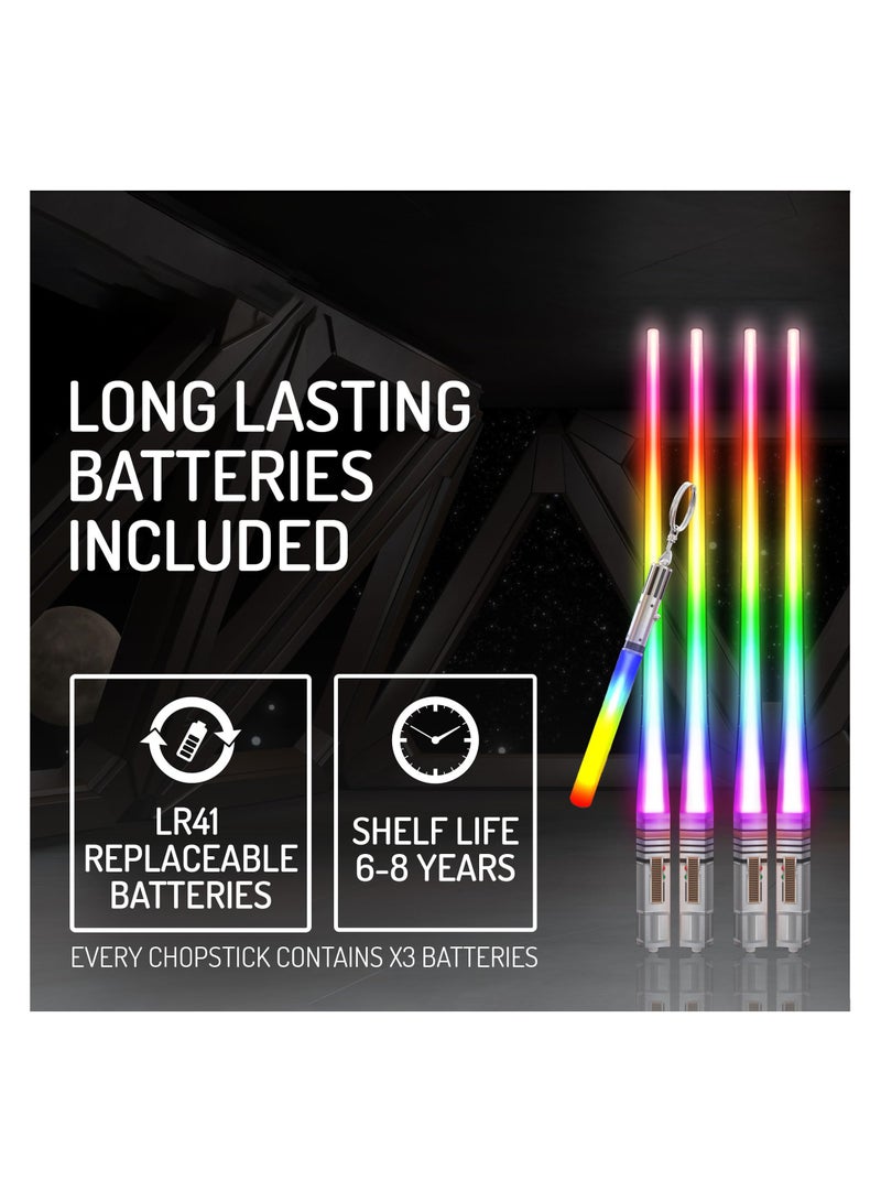 SYOSI Light Up LED Lightsaber Chopsticks | Reusable Glowing Star Wars-Themed Sushi Sticks for Adults  Kids | Fun Geeky Gift with Bright Red  Blue Lights (2 Pairs) - Image 3
