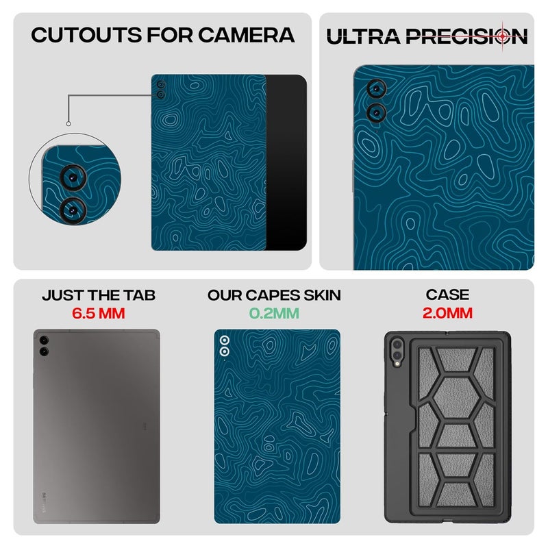 Capes Tablet Skins Compatible with Samsung Galaxy Tab A9 | Ultra-Thin Protective Film | Anti-Scratch Vinyl Decal Skin | Not Case/Cover (Aqua, Back Skin) - Image 4