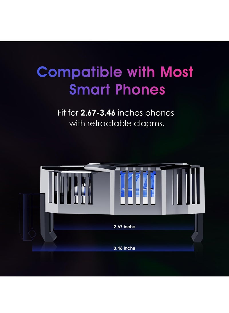 SYOSI Phone Cooler with Temperature Display Advanced Cooling Technology Twin Turbine Cooling Ultra Silent Compatible with 2.67-3.46 inch Smartphones Cell Phone Radiator for Gaming Live Streaming - Image 4