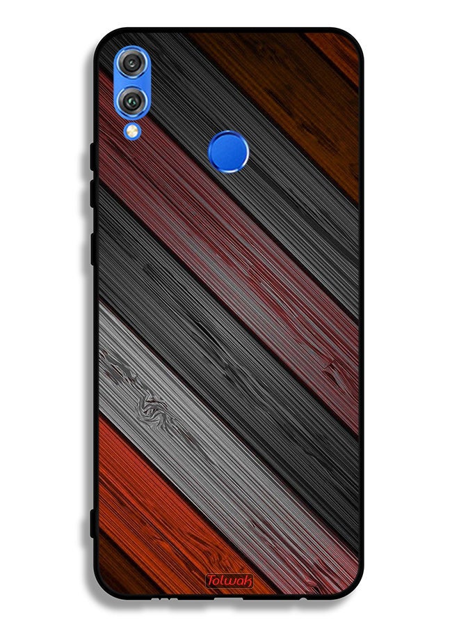 Tolwak Honor 8X Protective Case Cover Colored Wooden Pattern - Image 2