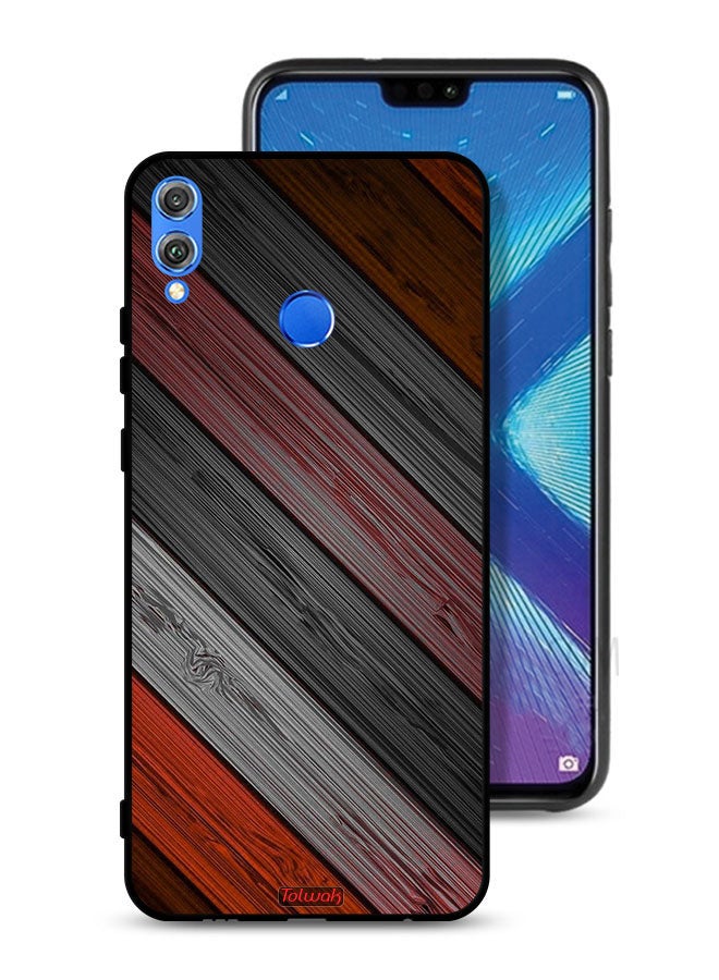 Tolwak Honor 8X Protective Case Cover Colored Wooden Pattern - Image 1