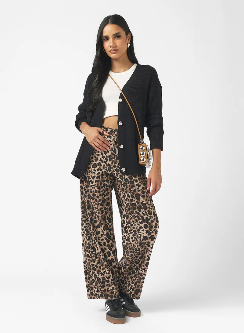 Ginger Longline Knitted Button Up Cardigan