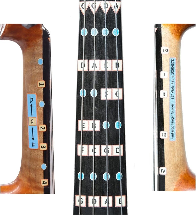 FFG NOTE THE DIFFERENCE Fantastic Finger Guide for Violas | Stringed Musical Instruments | Fingerboard and Fretboard Stickers for Learning All Notes | Kids/Adult Beginner Viola Finger Guide |15" Size - Image 1