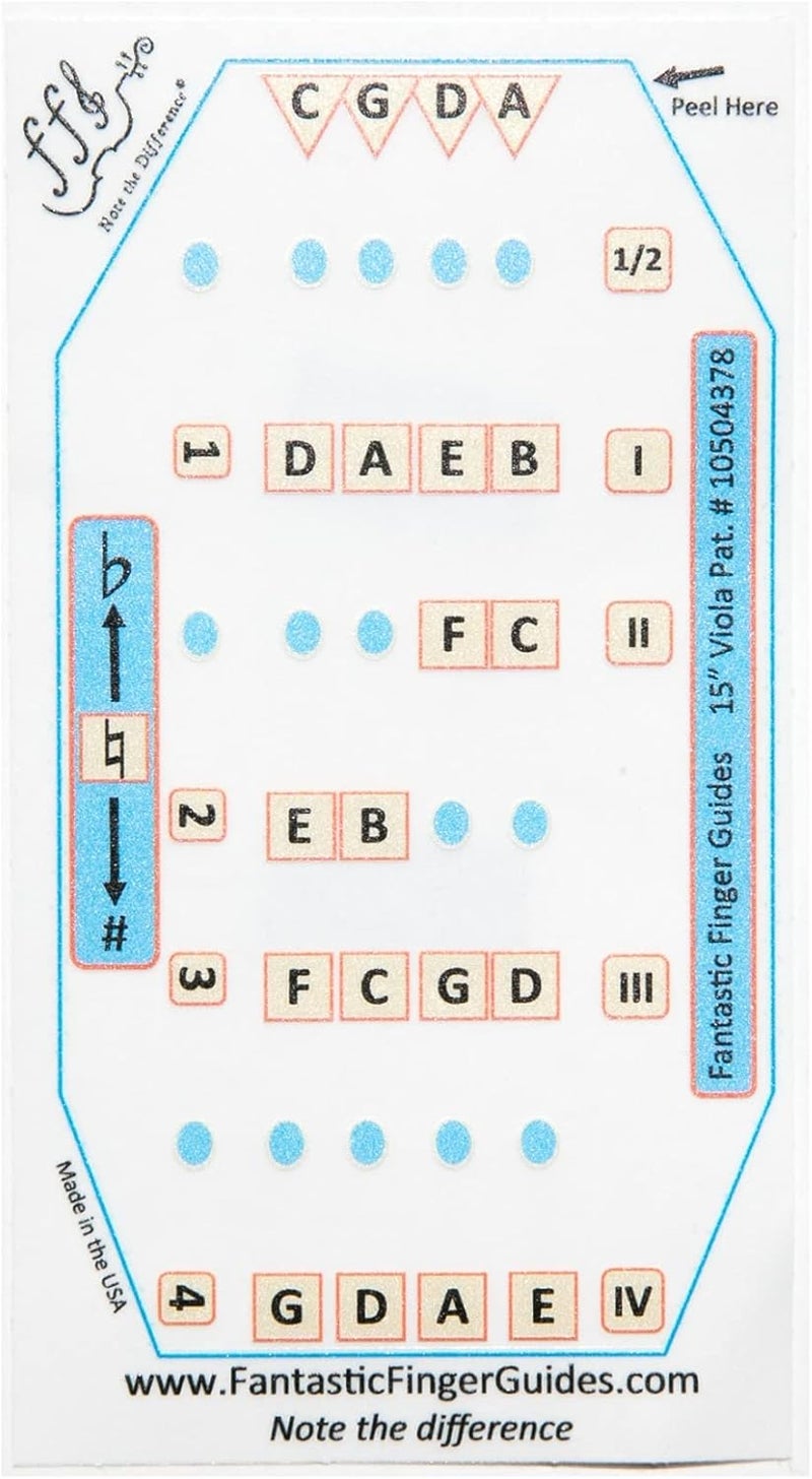 FFG NOTE THE DIFFERENCE Fantastic Finger Guide for Violas | Stringed Musical Instruments | Fingerboard and Fretboard Stickers for Learning All Notes | Kids/Adult Beginner Viola Finger Guide |15" Size - Image 3