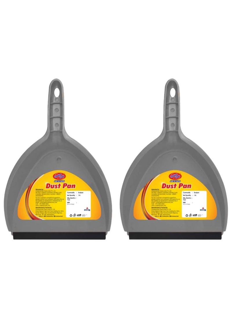 Chakaa chak Chakaachak Heavy Duty Dust Pan with Rubber Edge, 13" Handheld for Home/Household Cleaning, Industrial, Countertops  - Image 1