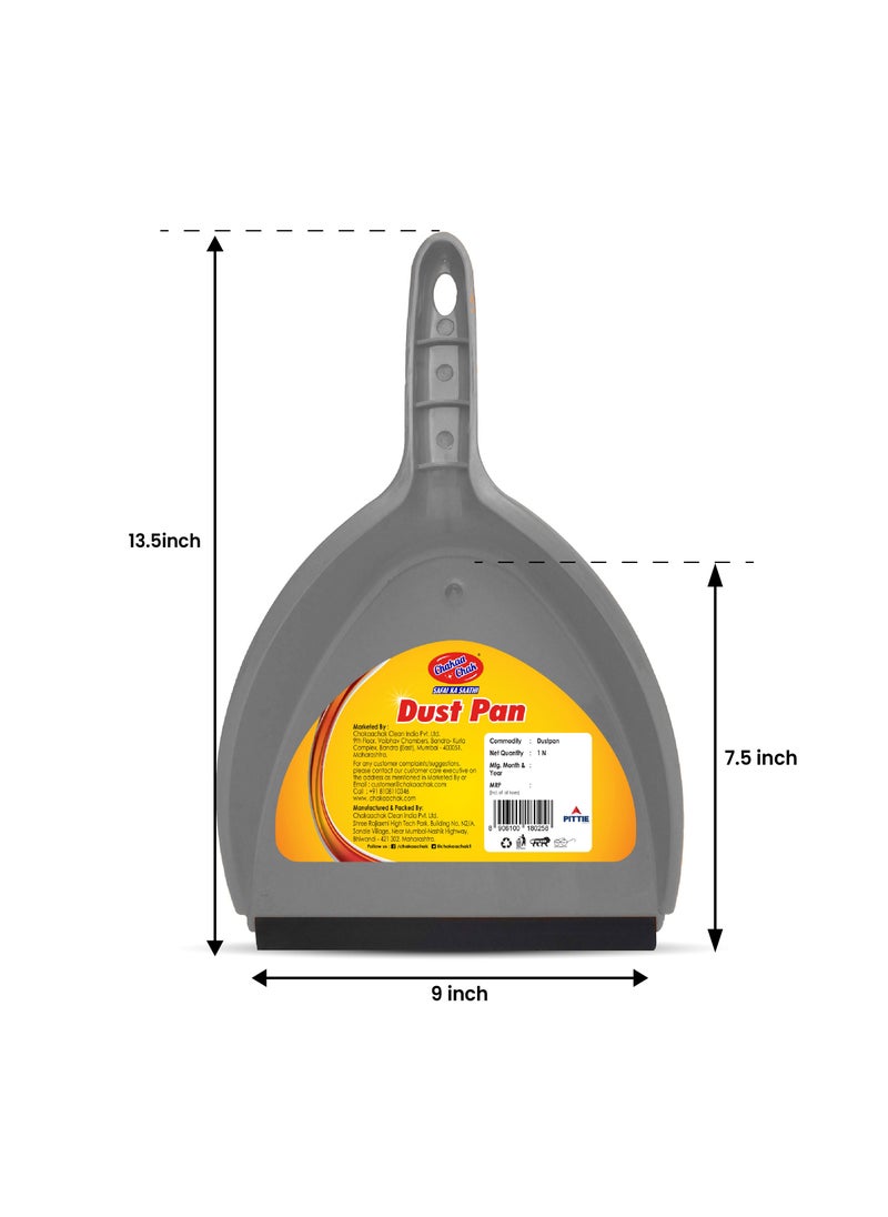 Chakaa chak Chakaachak Heavy Duty Dust Pan with Rubber Edge, 13" Handheld for Home/Household Cleaning, Industrial, Countertops  - Image 3