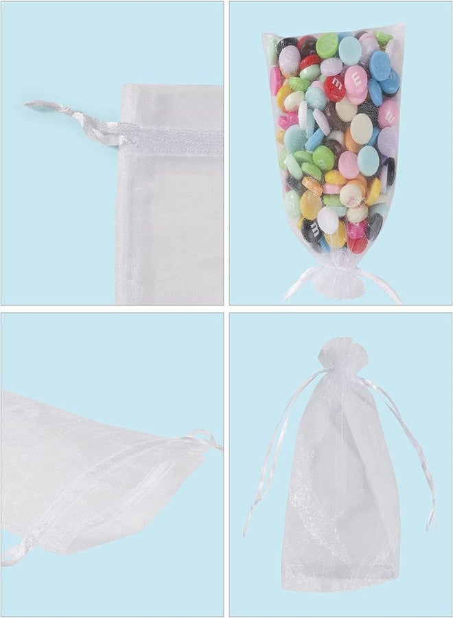 ANZNKU 50 Pack Organza Bags 5 x 7 in White Small Mesh Gift Bags Bulk Drawstring for Wedding Party Favors, Little Goodie Bag for Candy Jewelry Soap Makeup, Treat Sachet Pouch for Mothers Gifts Wrap - Image 5