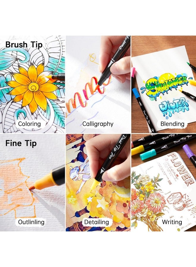 Shuttle Art 56 Pastel Colors Dual Brush Pen Art Markers, Fine and Brush Tip Markers perfect for Kids Adult Artist Coloring Books Calligraphy Hand Lettering Journal Doodling Writing - Image 5