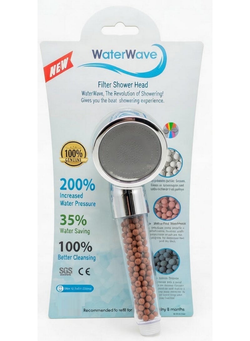 WaterWave Single Function Small Size High Pressure Shower Head Filter - Image 1