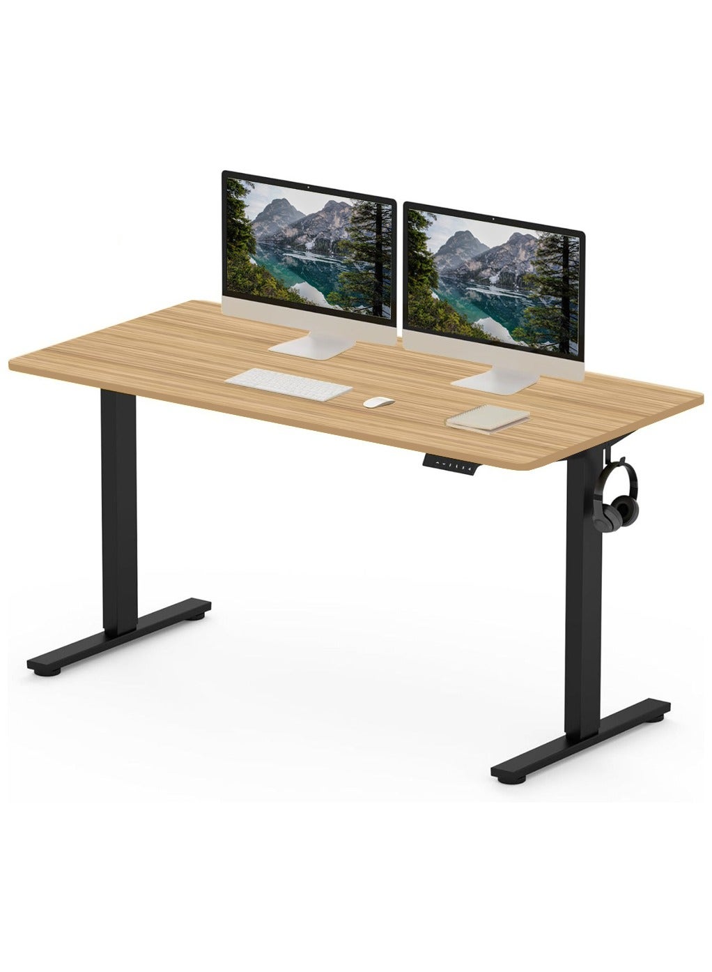 Flexispot 140 x 75cm Electric Standing Desk, Height Adjustable Workstation with Sturdy Anti-Rust Steel Frame and Smooth Desktop, Ideal for Home and Office - Coco Bolo