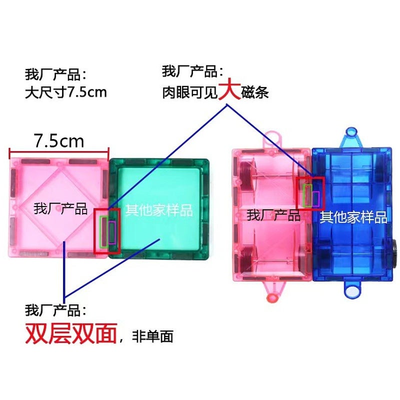 Color Window Magnetic Piece Magnetic Building Blocks Early Education Variety Educational Pipe Ball Building Blocks Set Track Magnetic Piece - Image 4