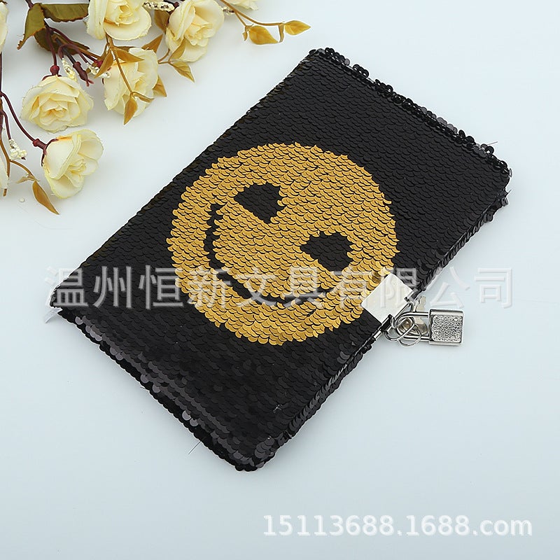 Sequin Cloth Fish Liner Laptop Flip Positioning Embroidered Mermaid Flamingo Unicorn Gift Book With Lock - Image 1