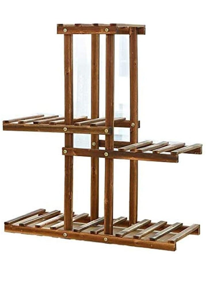 HOME TASTE Indoor Plant Stand Rack, Flower Pot Holder Organizer For Multiple Plants, Outdoor Wood Plant Shelves Corner Display Rack For Balcony Garden Living Room Patio Office (Il-13) - Image 5