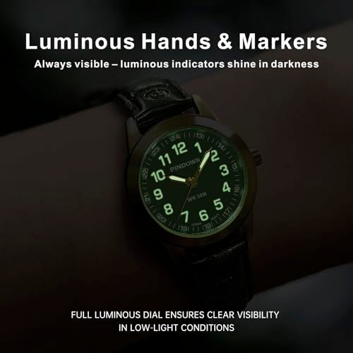 PINDOWS Watches for Women, Classic Business Analog Quartz Small Ladies Watches, 3ATM Waterproof Fashion Dress Watch with Easy-to-Read Luminous Dial - Image 5
