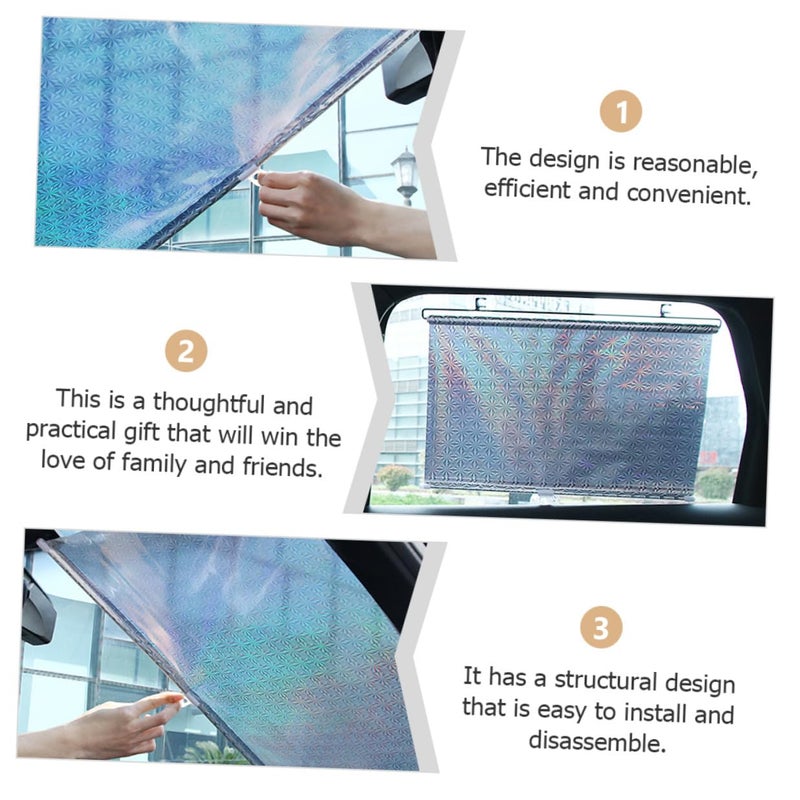 Retractable Car Side Window Shade 40x60cm Mesh Fabric UV Protection Sunshade - Image 4