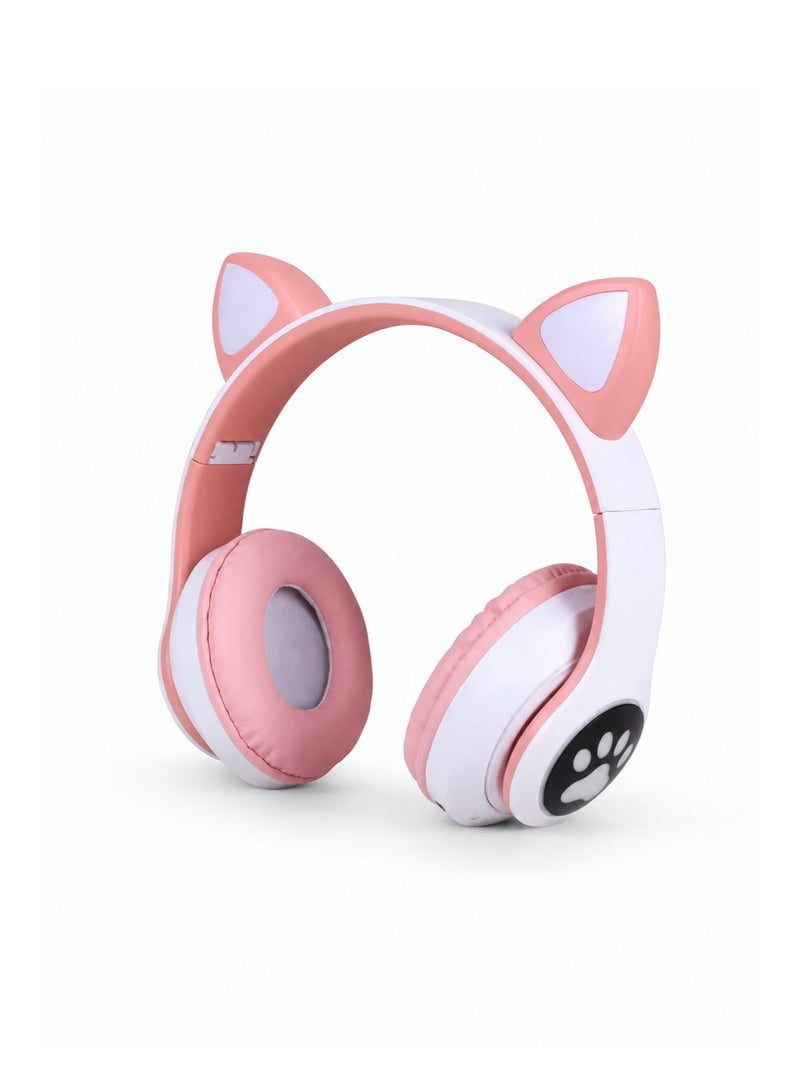 STN-28 Glow-in-the-Dark Cat-Ear Bluetooth Headphones – Pink Edition - Image 1