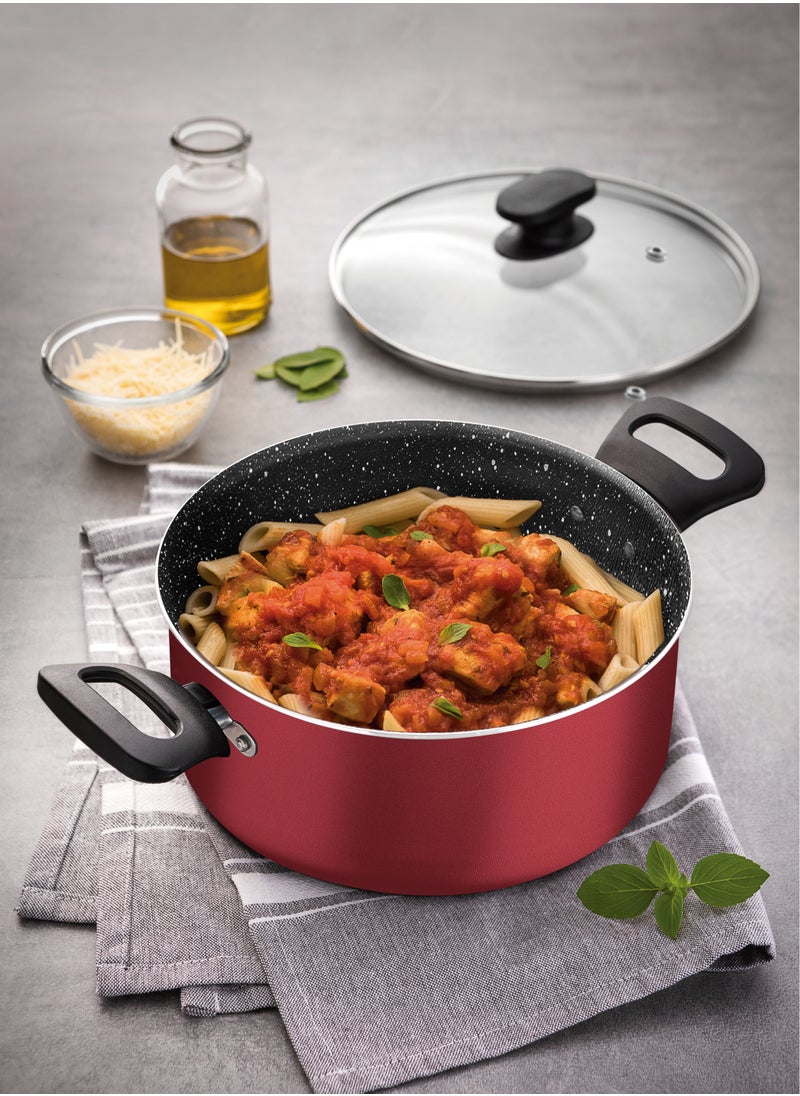 TRAMONTINA - Since 1911,Made in Brazil-  7 Pieces Red Aluminum Cookware Set with Interior and Exterior Starflon Max Nonstick Coating - Image 1