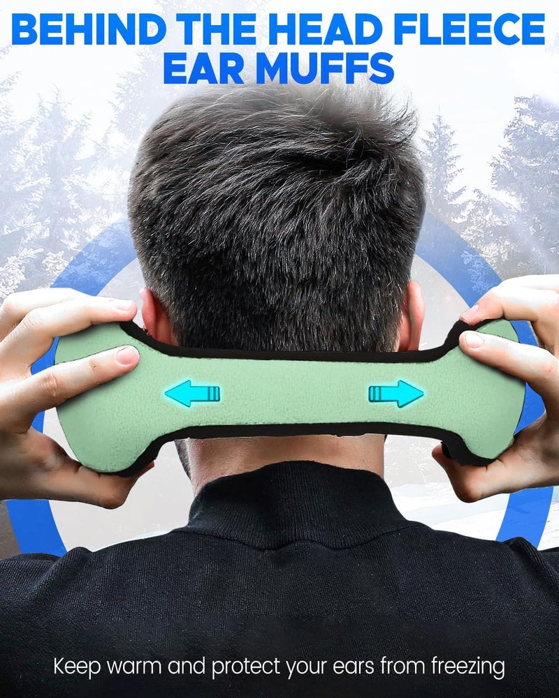 NORTHWIND Winter ear muffs for men, ear muffs for women, ear cover for winter,Behind The Head Style Winter Earmuffs,Foldable ear muff (Green Black) - Image 3