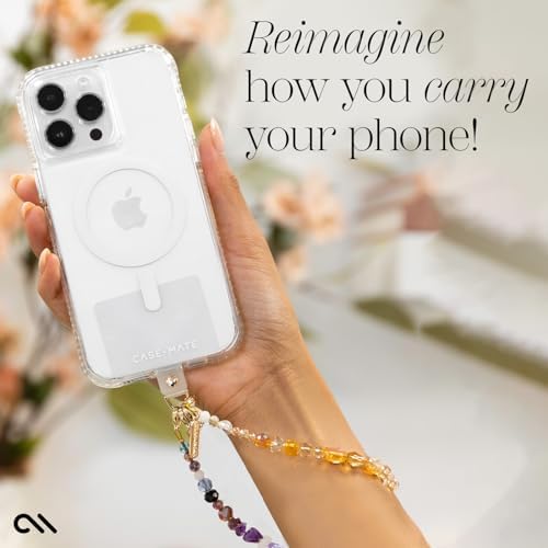 Case-Mate Phone Charm with Beaded Crystals - Detachable Anti Theft Strap - Hands-Free iPhone Wrist Strap for Women - Phone Chain Wristlet - Fits Galaxy, Pixel and More - Boho Crystal - Image 2