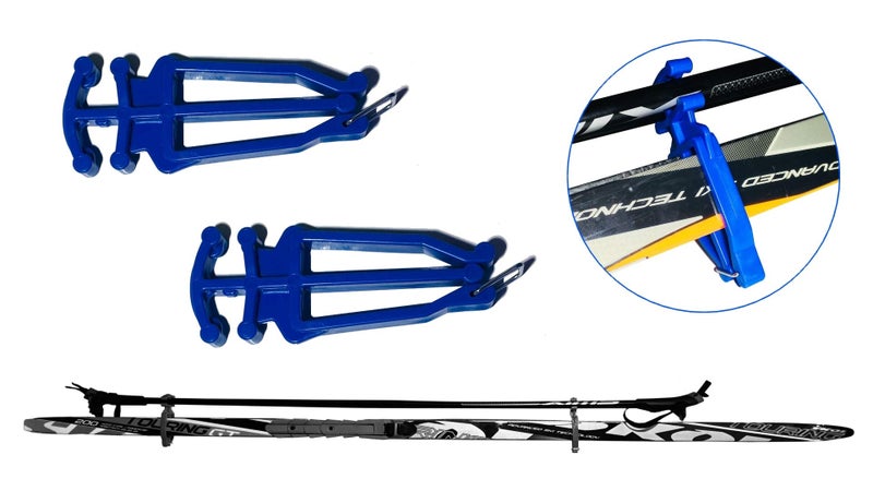 Bagdent Cross Country Skis and Poles Holder – 1 Pair, Universal Nordic Ski Pole Carrier (Blue) - Image 4