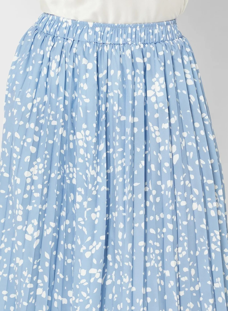 ELLA Printed Skirt With Pleats