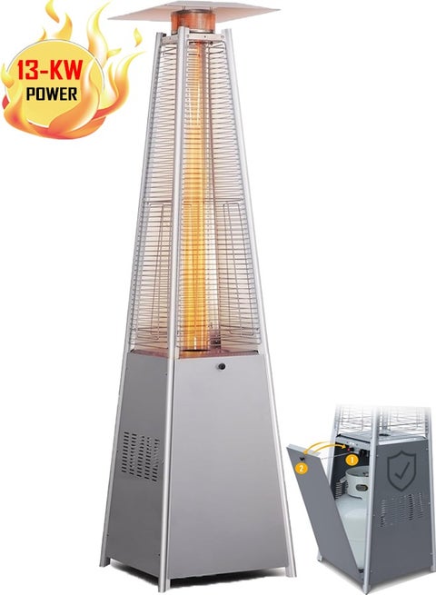 Outdoor Gas Fireplace And Heater With Quartz Glass Tube For Outdoor Patio Gardens And Restaurants