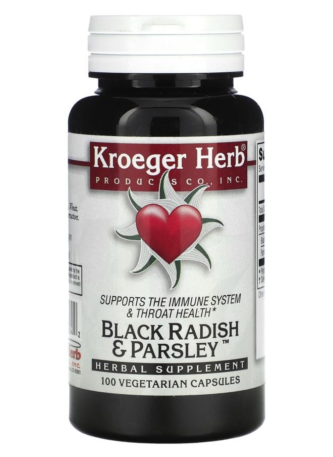 Kroeger Herb Co - Black Radish & Parsley 100 Vegetarian Capsules - Image 1