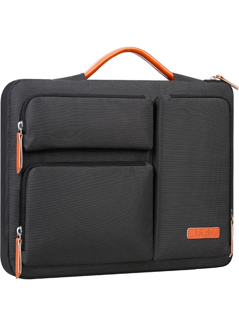 Lacdo 360° Protective Laptop Sleeve Case for MacBook Air/Pro, 13-13.3 inch Notebook, 14 inch New MacBook Pro M5/M4/M3/M2/M1 A3434 A3112 A3401 A3185 A2992 A2918 2025-2021 Computer Bag, Black - Image 1