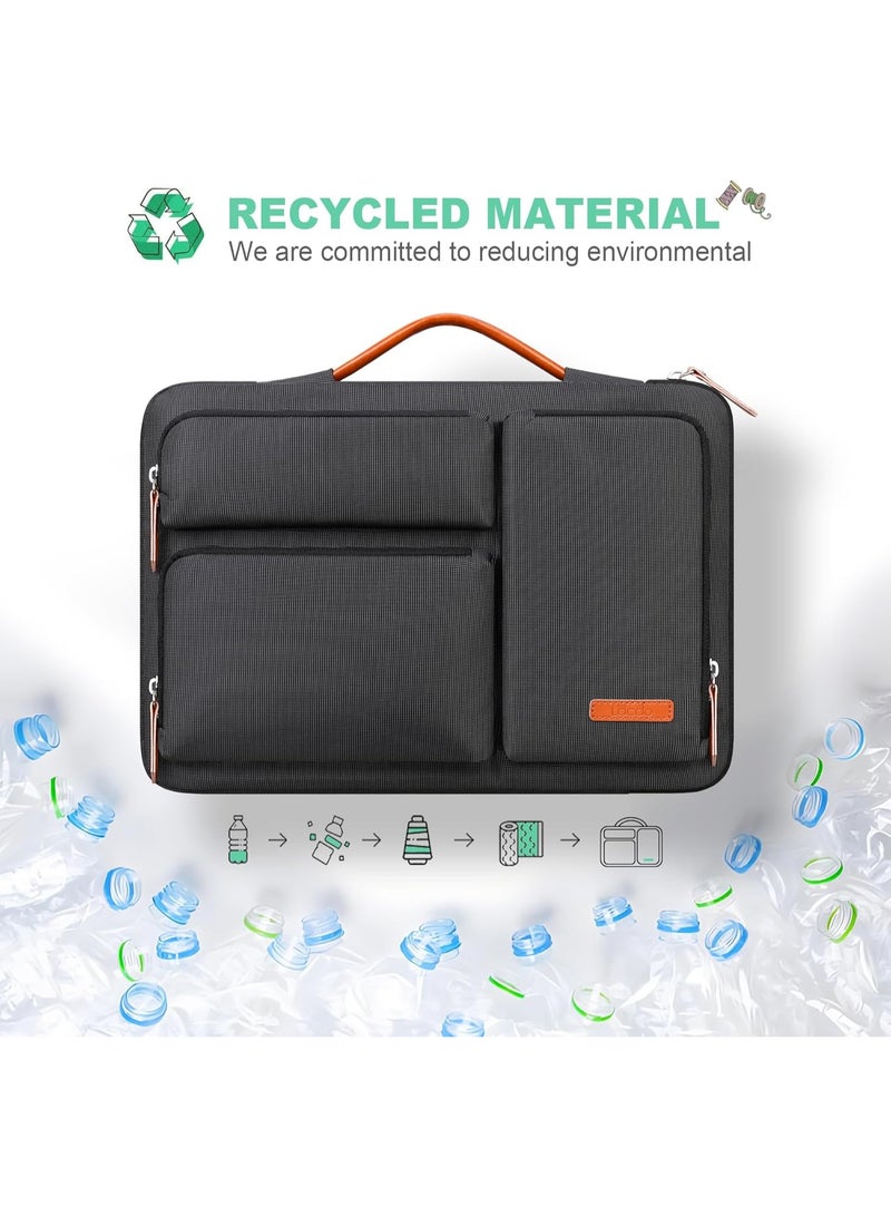 Lacdo 360° Protective Laptop Sleeve Case for MacBook Air/Pro, 13-13.3 inch Notebook, 14 inch New MacBook Pro M5/M4/M3/M2/M1 A3434 A3112 A3401 A3185 A2992 A2918 2025-2021 Computer Bag, Black - Image 3