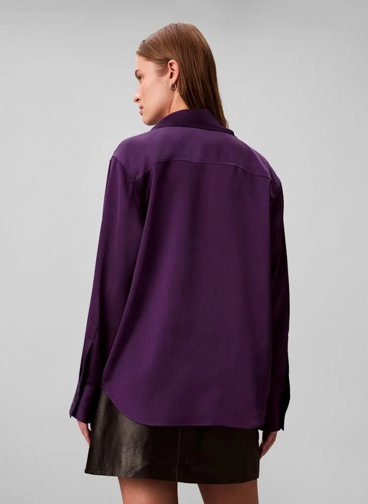 CALVIN KLEIN Satin Shirt With Scarf