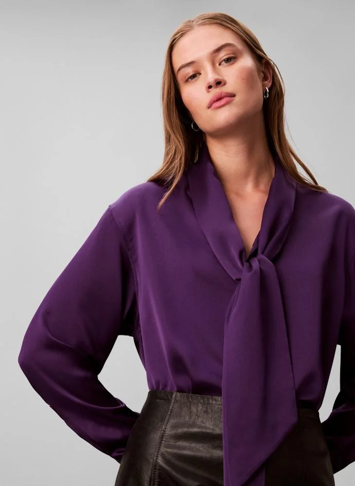 CALVIN KLEIN Satin Shirt With Scarf