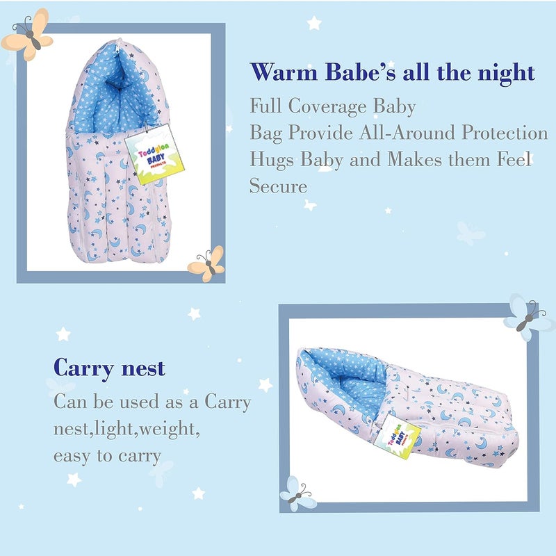 Toddylon Flat Bed Baby Bed New Born Baby Bedding Set Mattress | Carry Bag | Mosquito Net | Cotton | Baby Bed | Infants | Essentials (0-6 Months) (2PCS Set) - Image 4