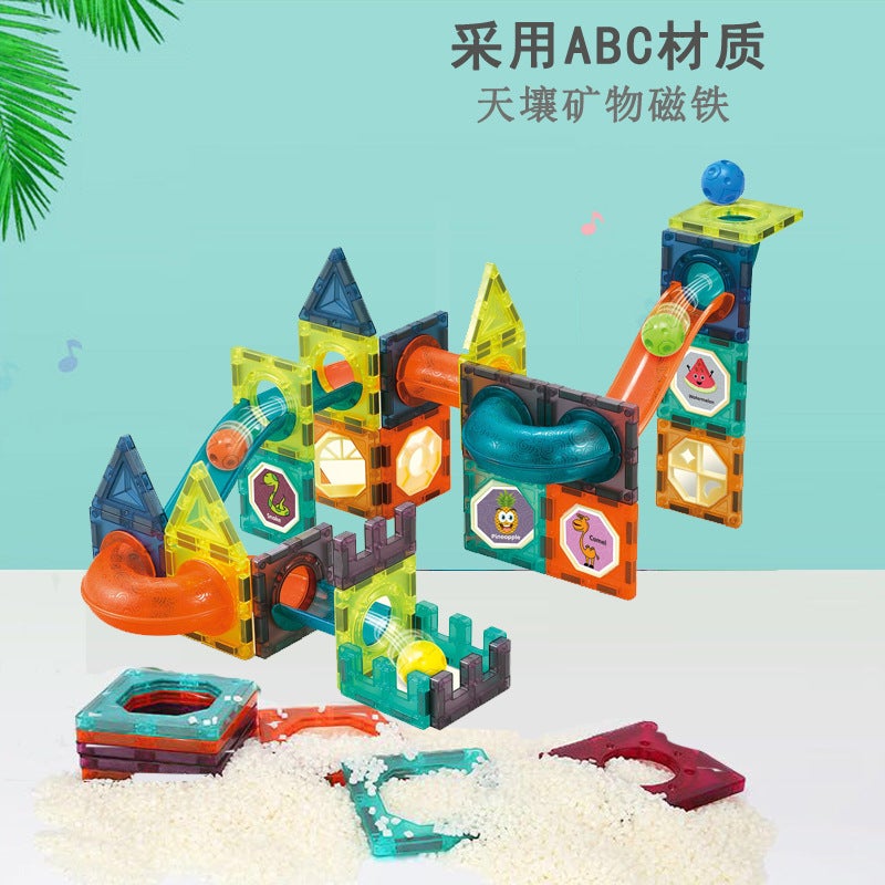 Q-Color Window Magnetic Tiles Children'S Educational Magnetic Assembly Pipe Building Blocks Versatile Construction Track Toy Gift - Image 4