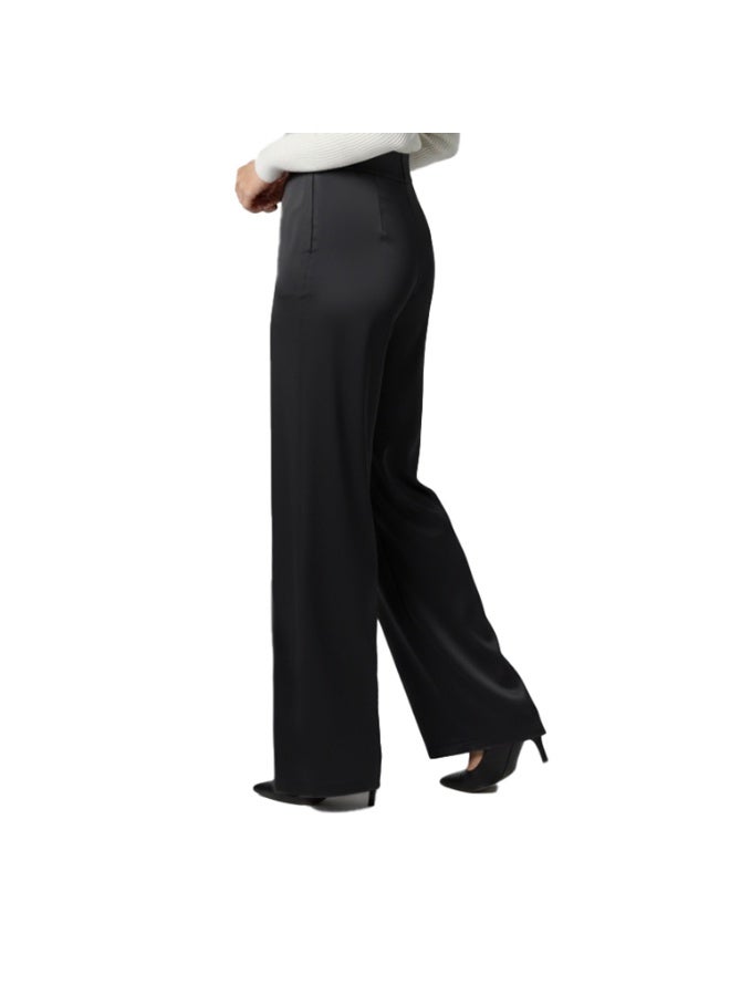 Smoky Egypt Elegant Satin Skirt Pants wide leg-Black - Image 2