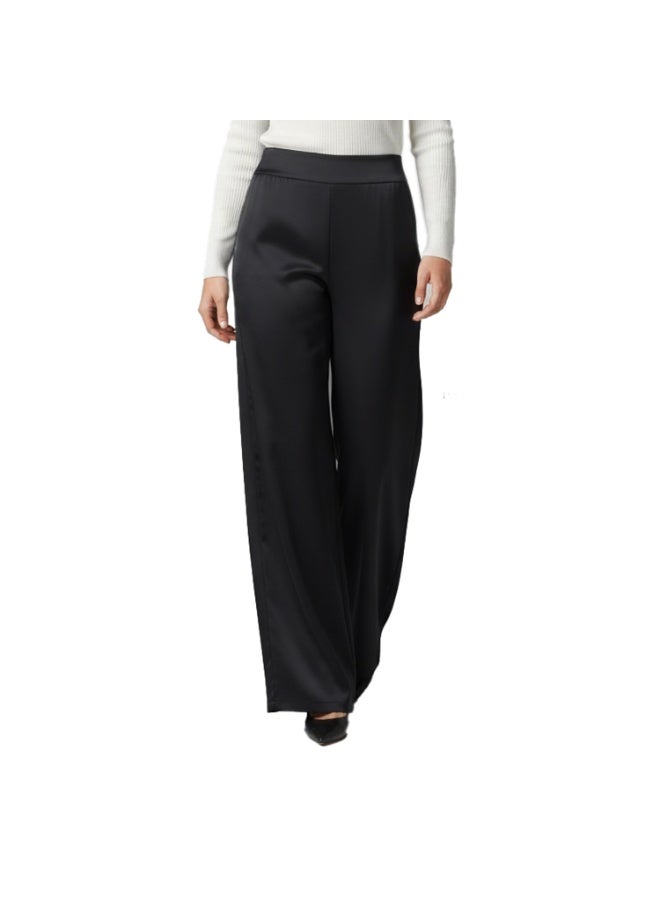 Smoky Egypt Elegant Satin Skirt Pants wide leg-Black - Image 1