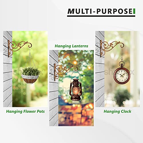 Sharpex Wall Mounted Metal Bracket | Decorative Wall Hook Plant Hanger for Hanging Pots, Bird Feeders, Flower Baskets, Planters, Lanterns, Lamps, and Wind Chimes for Indoor/Outdoor Use (Gold, 4 Pc) - Image 4