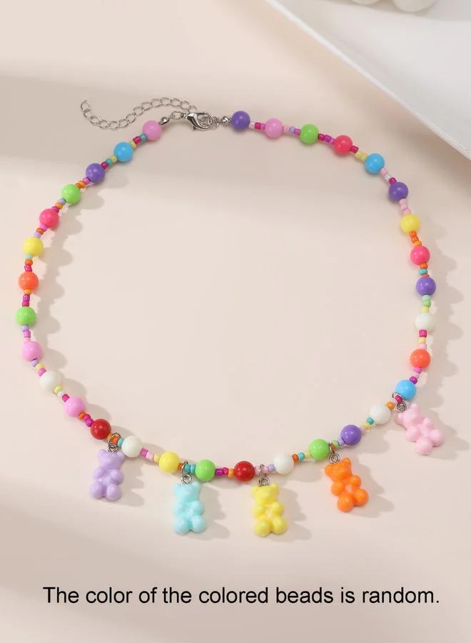 تايك تو قلادة خرز بدلايات دب